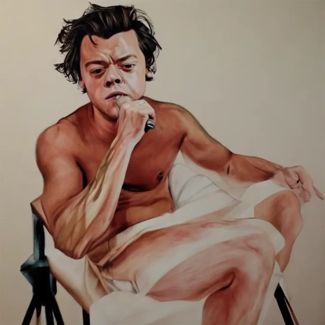 Harry Styles in the style of Jenny Saville     20